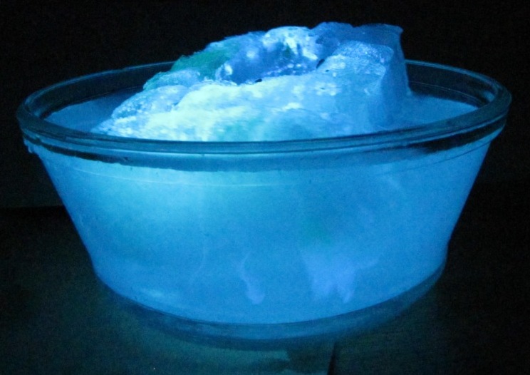   ( ). Glowing Iceberg (Luminescence of Luminol)