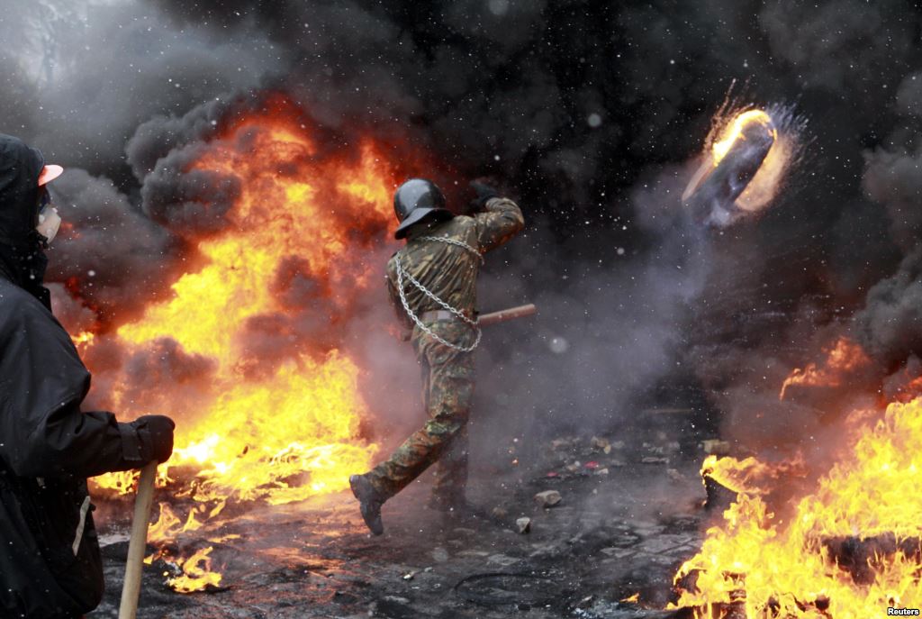 Уличные бои в Киеве - Грушевского, 22 января 