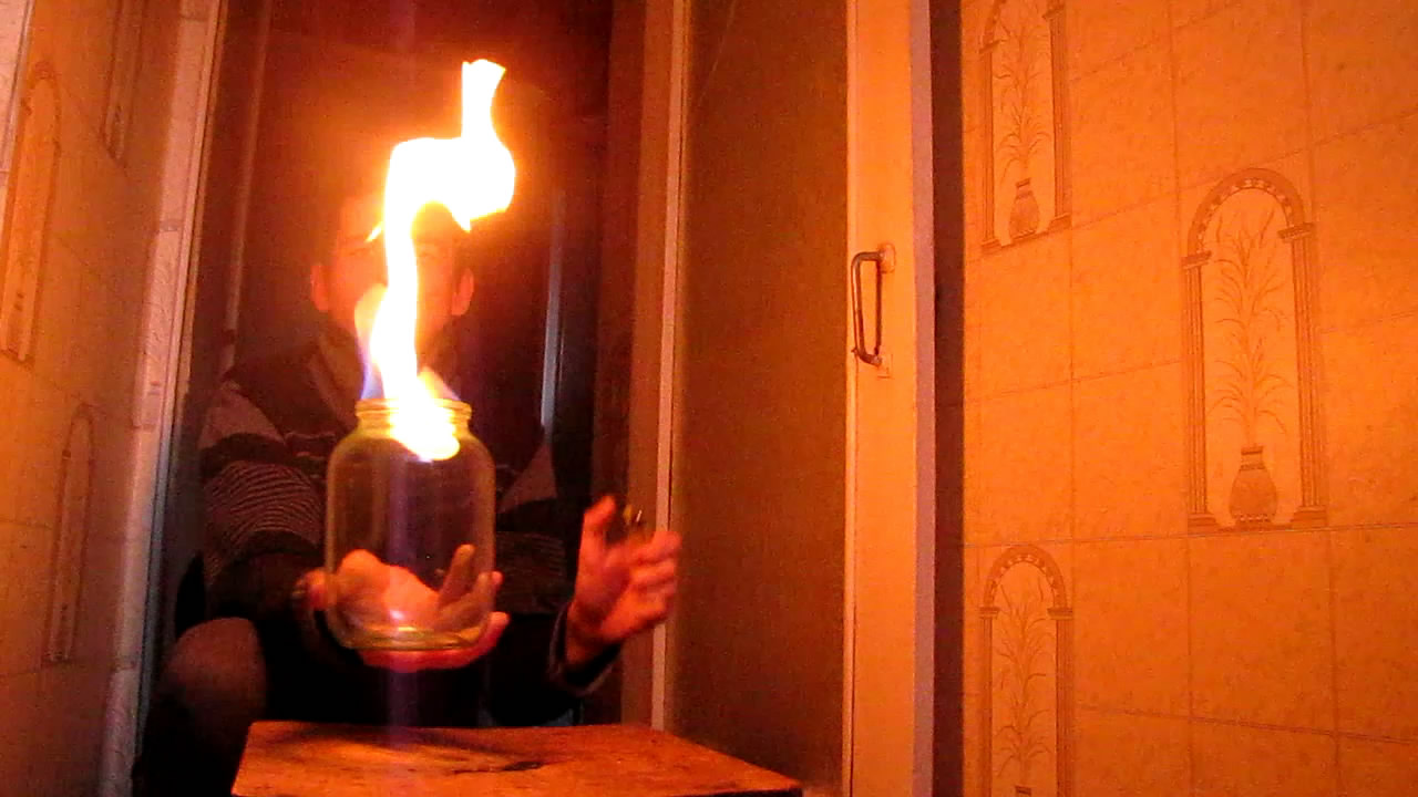   (  1.5  3 ). Burning of methane (in a glass jar)