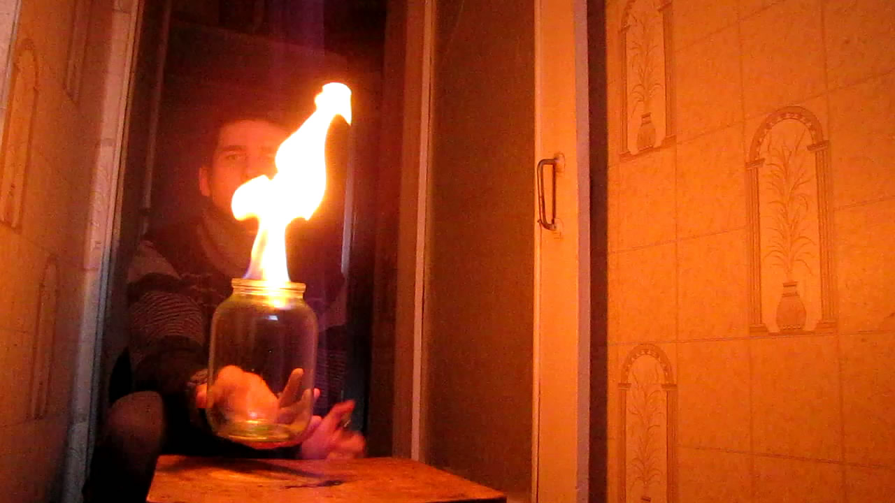   (  1.5  3 ). Burning of methane (in a glass jar)