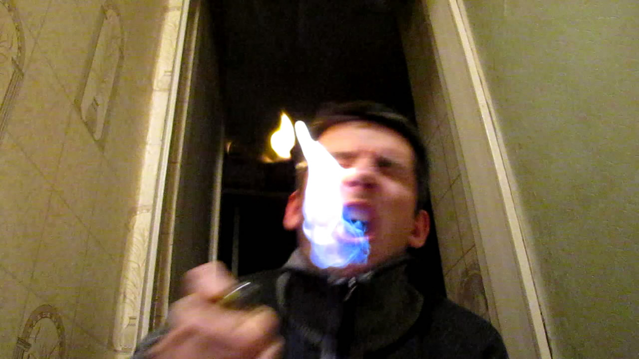   ( ). Fire breathing (burning of methane)