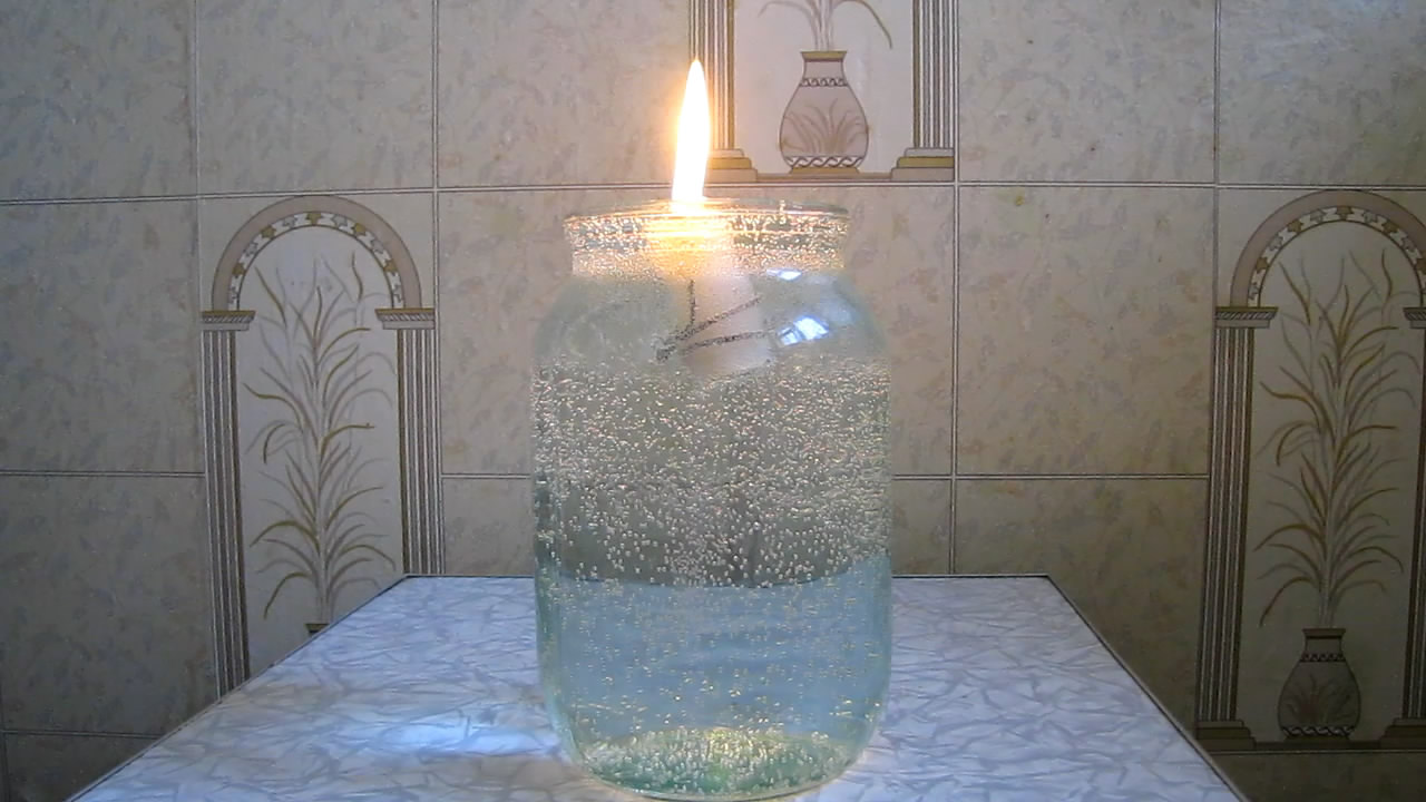 - (    ). The floating candle (a burning candle floats on water)