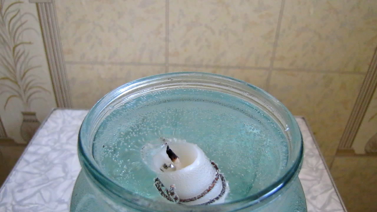 - (    ). The floating candle (a burning candle floats on water)