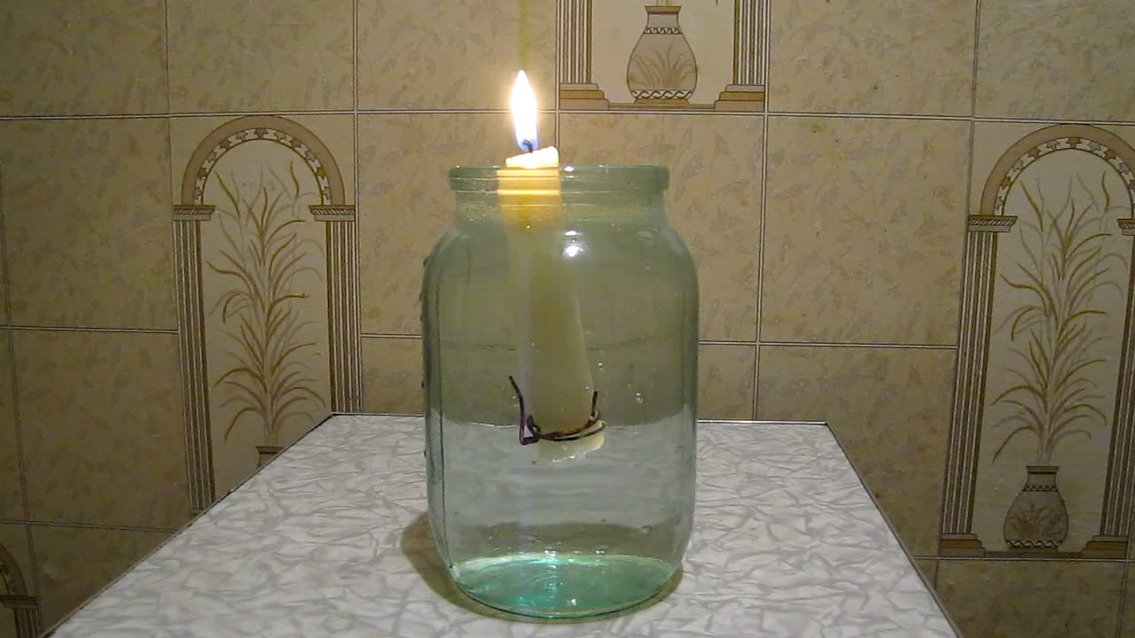 - (    ). The floating candle (a burning candle floats on water)