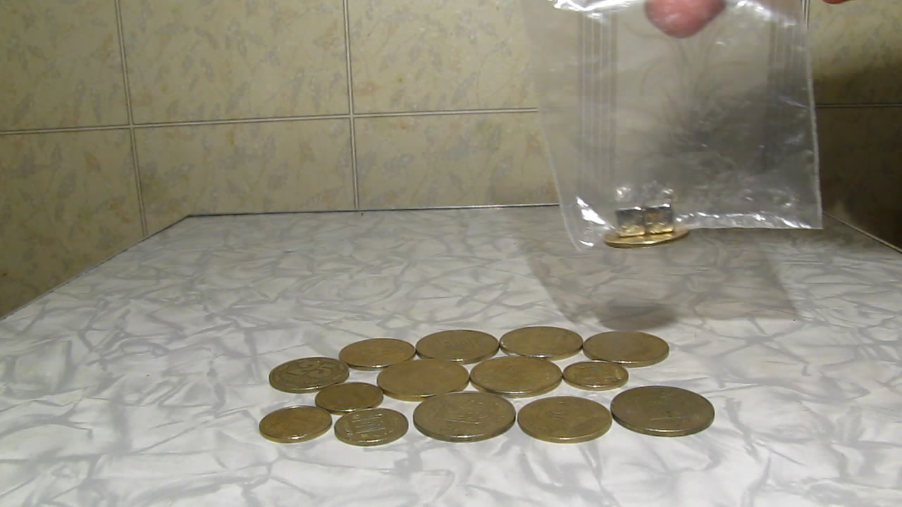   . Ukrainian coins and magnet