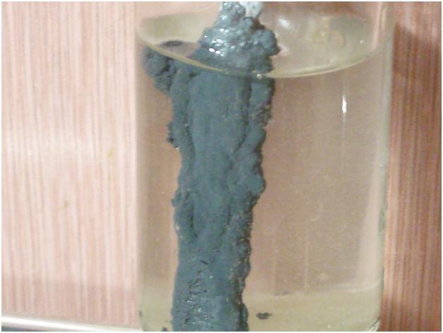      . The precipitation of metallic zinc from an aqueous solution