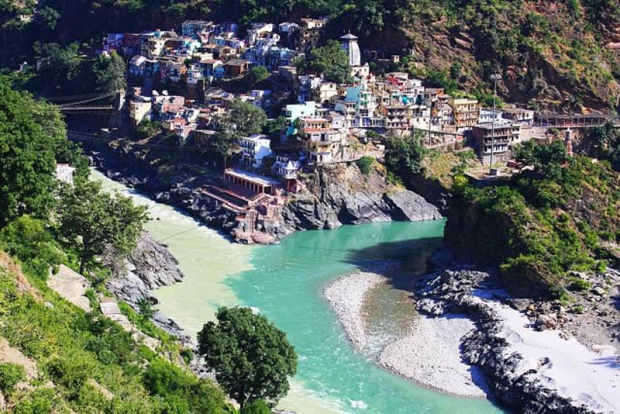      (   ). Confluence of Alaknanda and Bhagirathi rivers (Ganges)