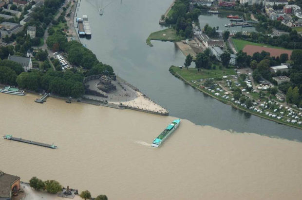      (, ). Confluence of Mosel and Rhine rivers (Koblenz, Germany)