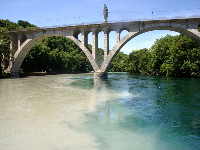      (, ). Confluence of Rhone and Arve Rivers in Geneva, Switzerland