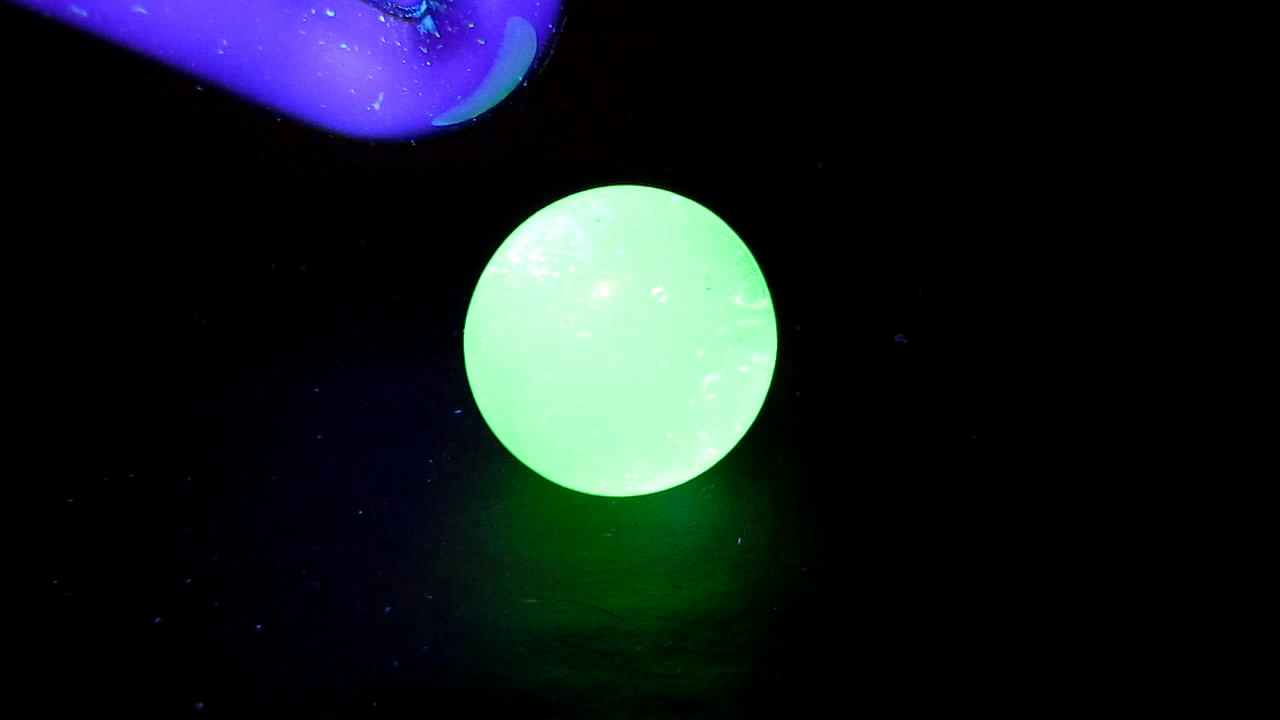     . Uranium glass and black light lamp (ultraviolet light)