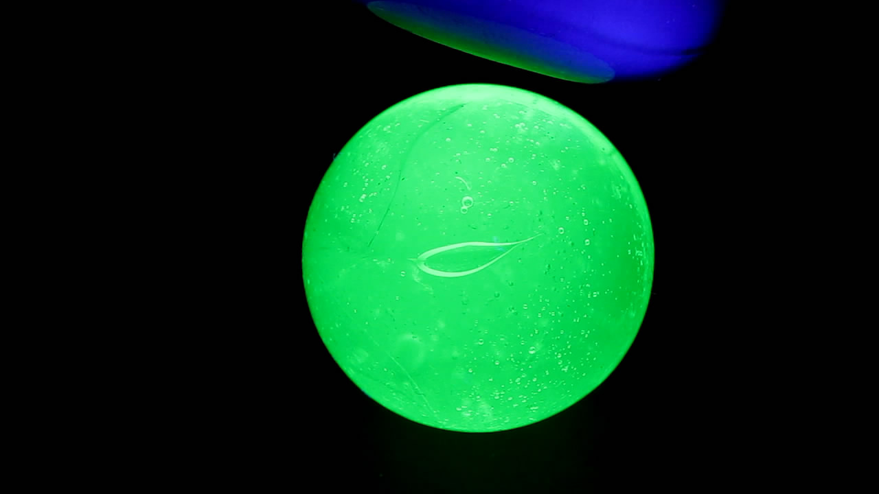     . Uranium glass and black light lamp (ultraviolet light)