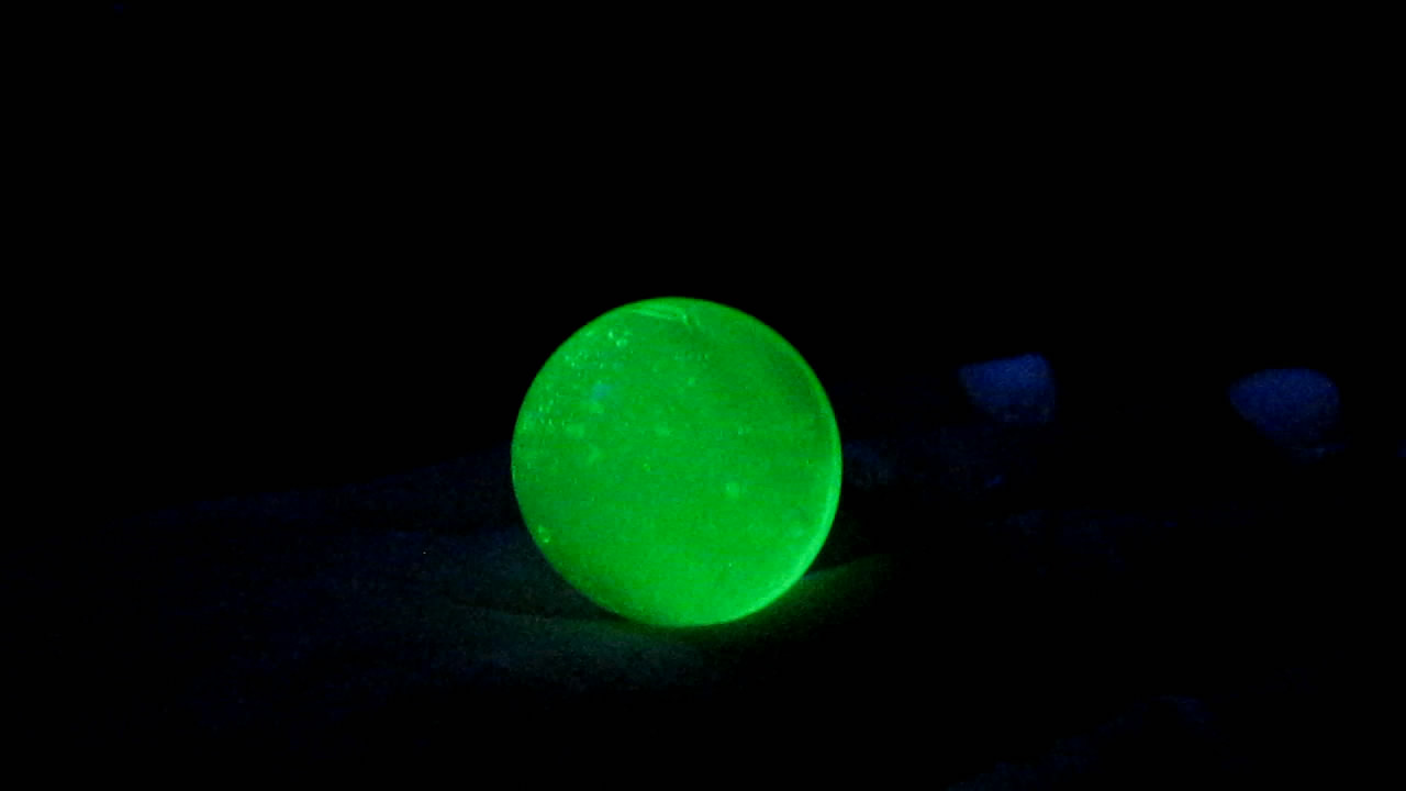     . Uranium glass and black light lamp (ultraviolet light)