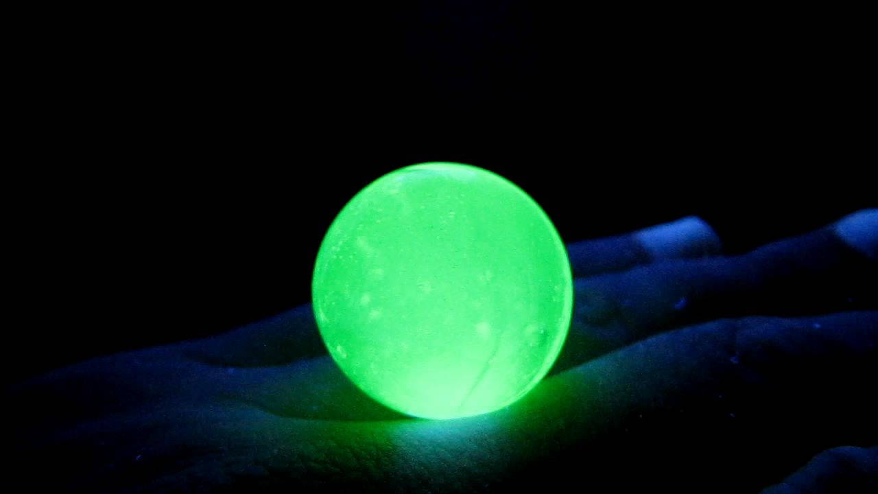     . Uranium glass and black light lamp (ultraviolet light)