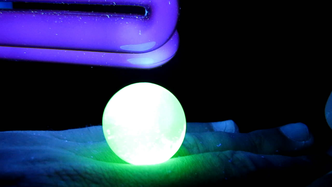     . Uranium glass and black light lamp (ultraviolet light)