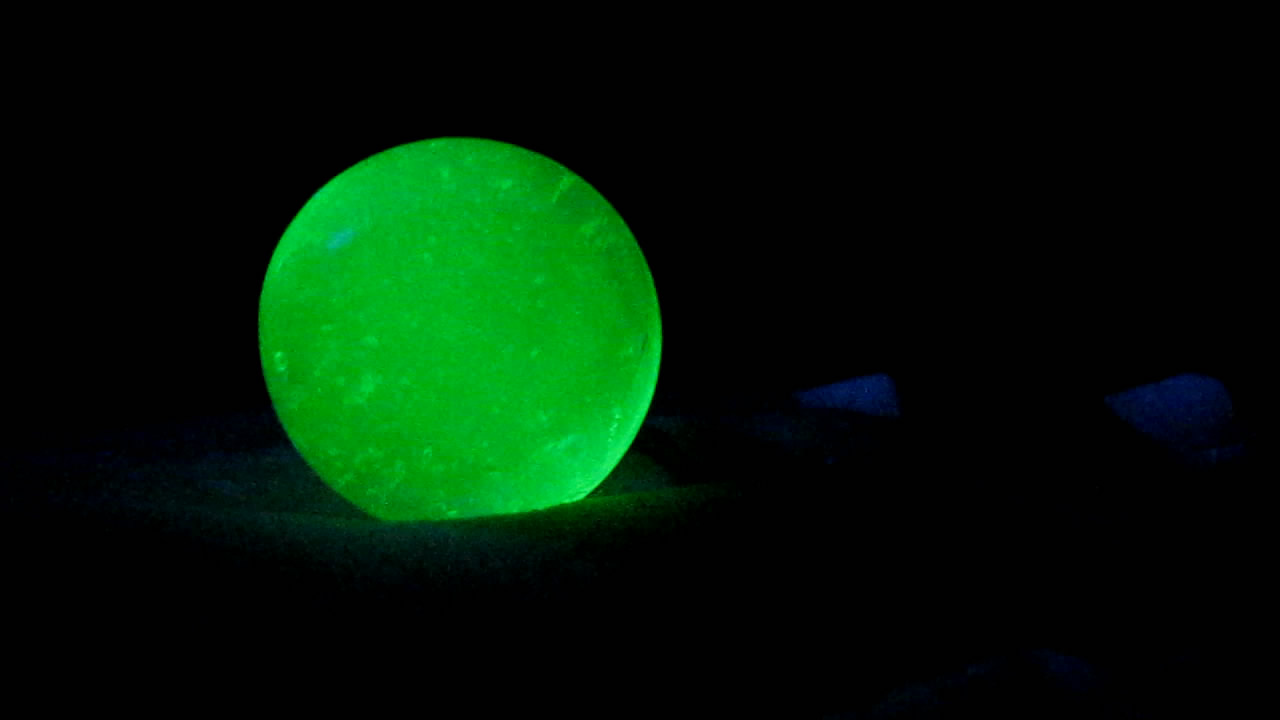     . Uranium glass and black light lamp (ultraviolet light)