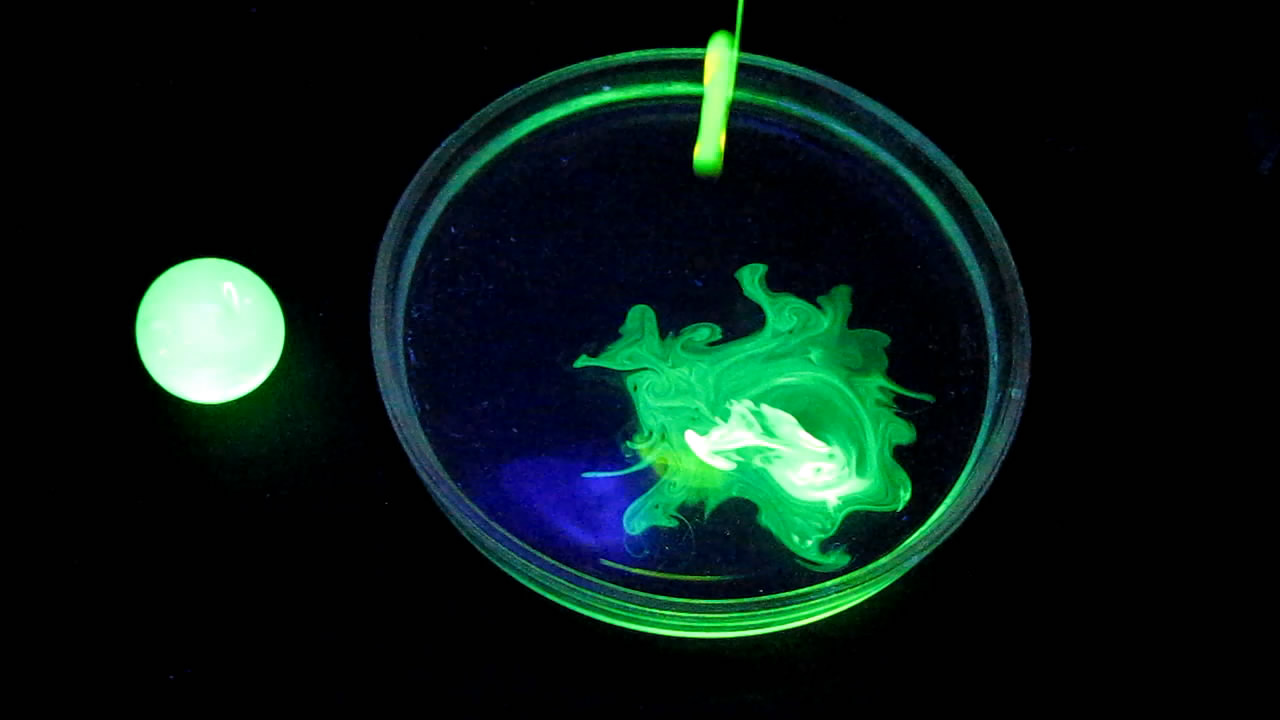  ,  ,    . Uranium glass, uranyl nitrate, fluorescein and black light lamp (ultraviolet light)