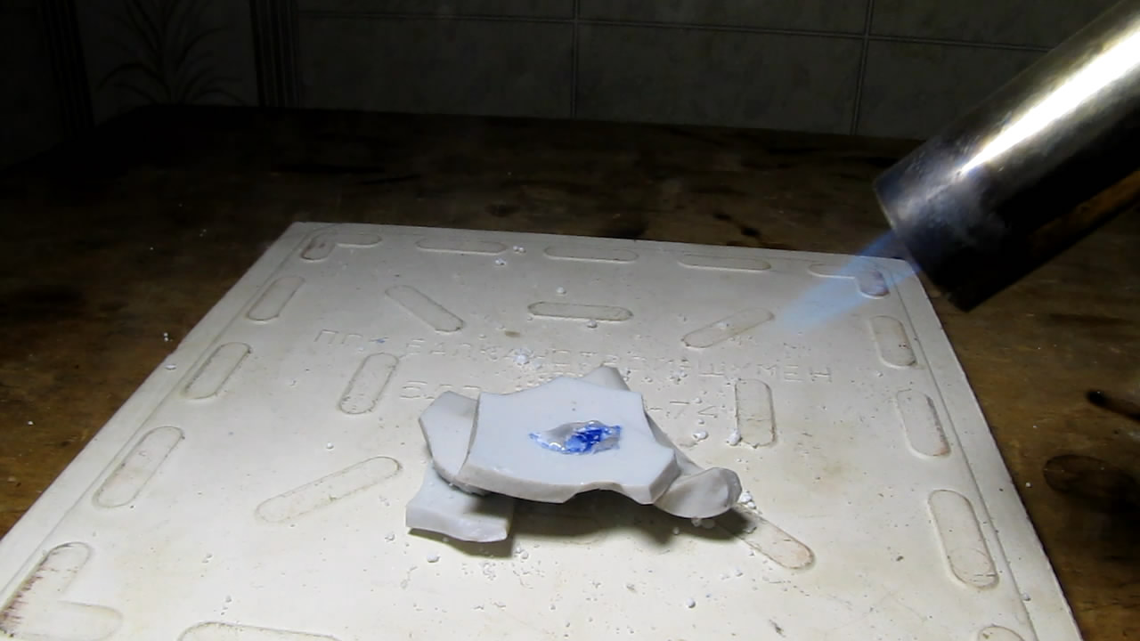   (     ). Borax bead tests (using porcelain instead of platinum wire)