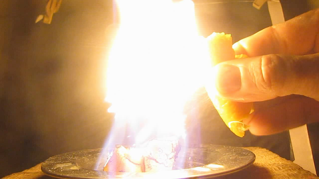   (   ). Fire-hazardous fruit (orange peel and fire)