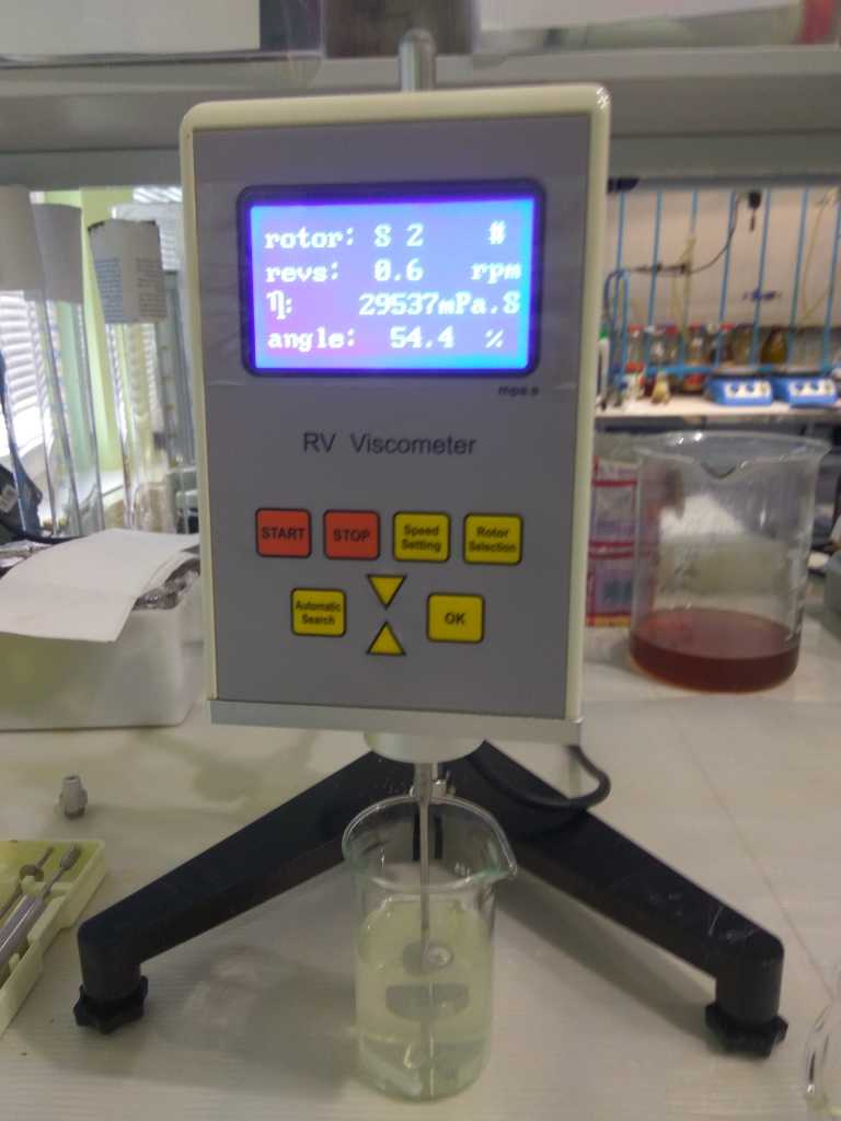     . Rotational viscometer and detergents
