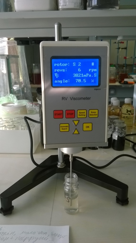     . Rotational viscometer and detergents