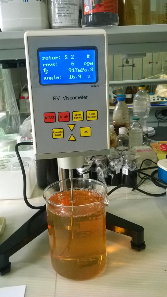     . Rotational viscometer and detergents