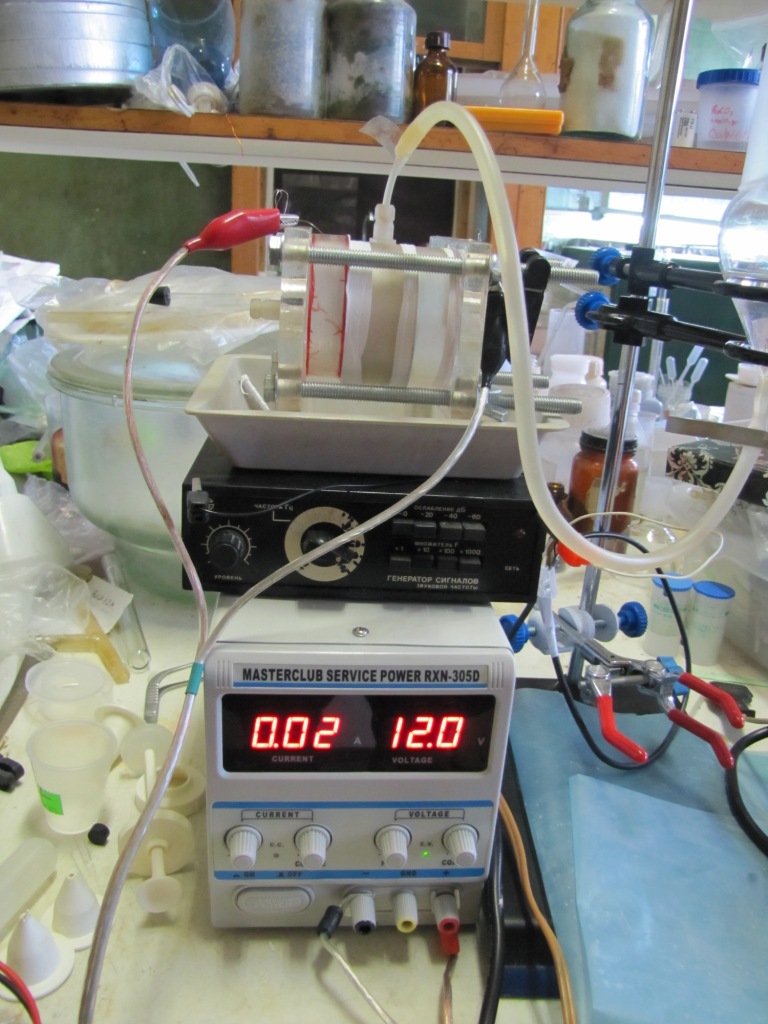    ( ). Device for electrodialysis (isotope separation)