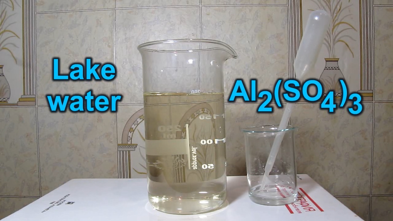 Lake water, aluminium sulfate and nitric acid
