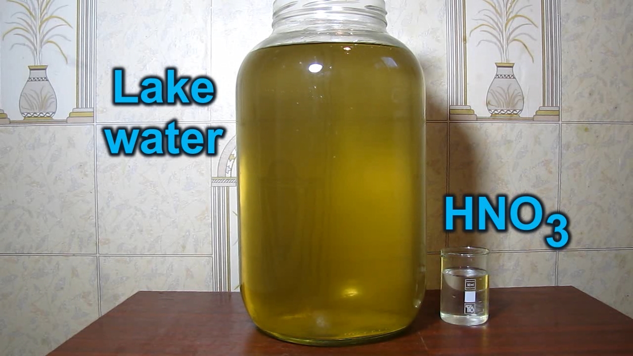 Lake water and nitric acid