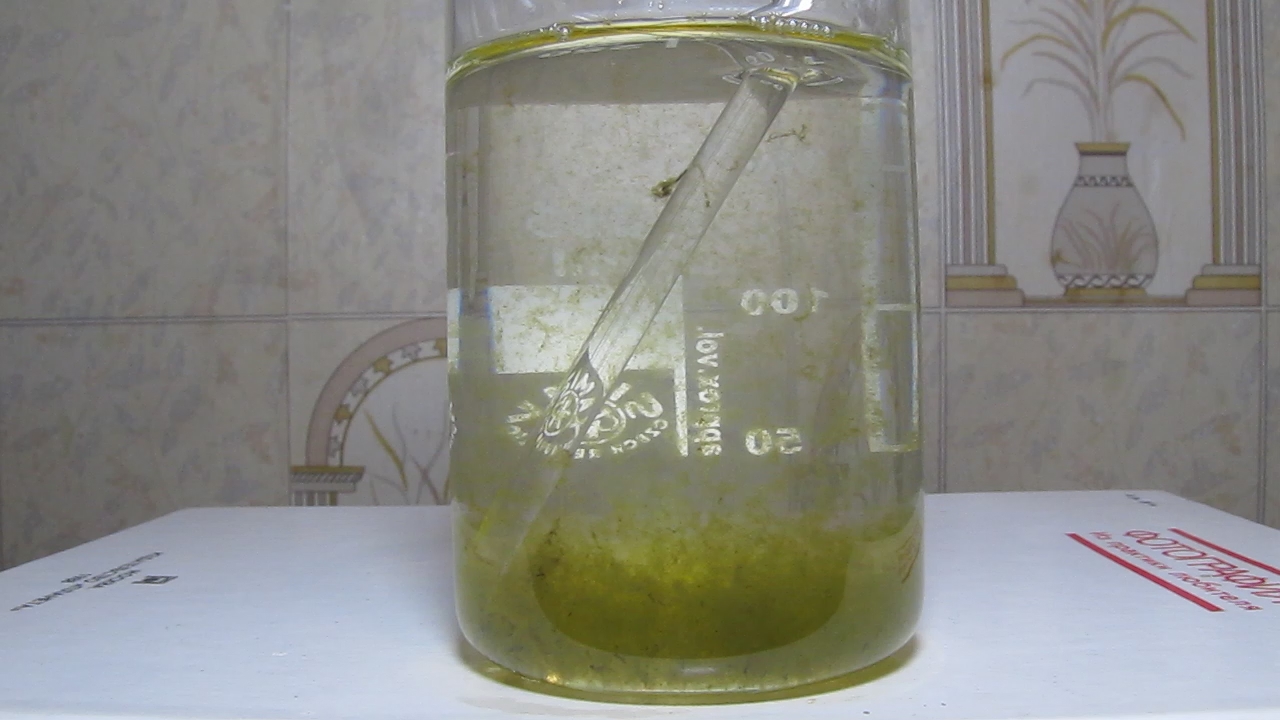 Lake water, potassium hydroxide and iron (III) chloride