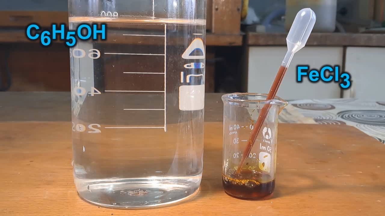 Phenol-Iron Complex and Sodium Hydroxide