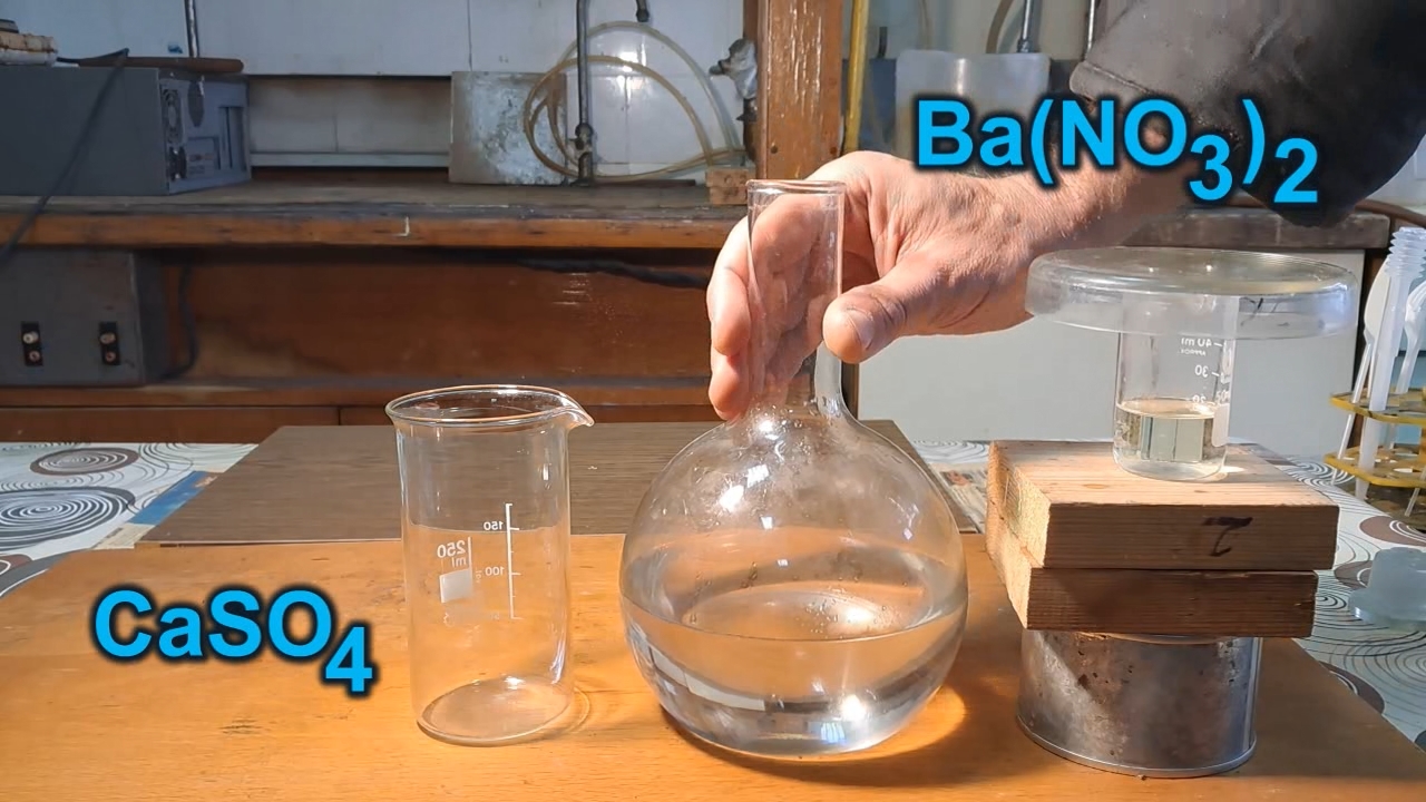 Reaction of Saturated Solution of Calcium Sulfate with Barium Nitrate