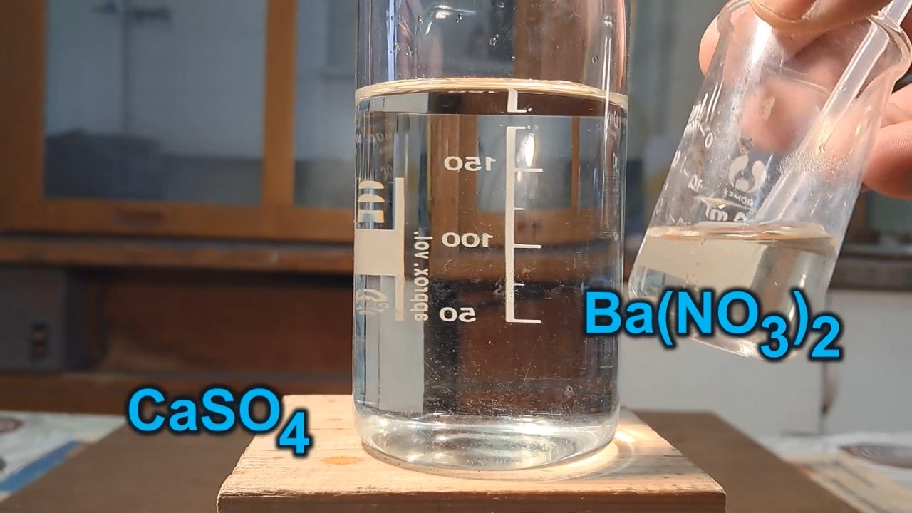 Reaction of Saturated Solution of Calcium Sulfate with Barium Nitrate