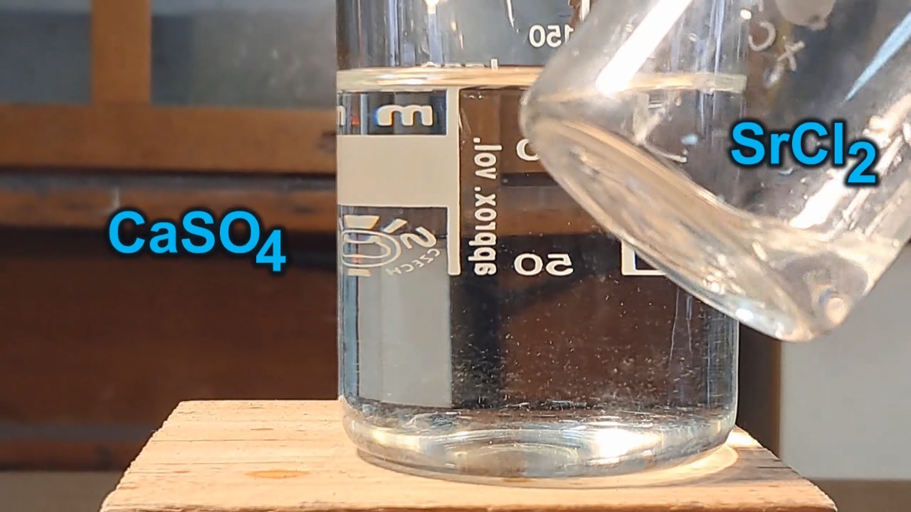 Reaction of Saturated Solution of Calcium Sulfate with Strontium Chloride