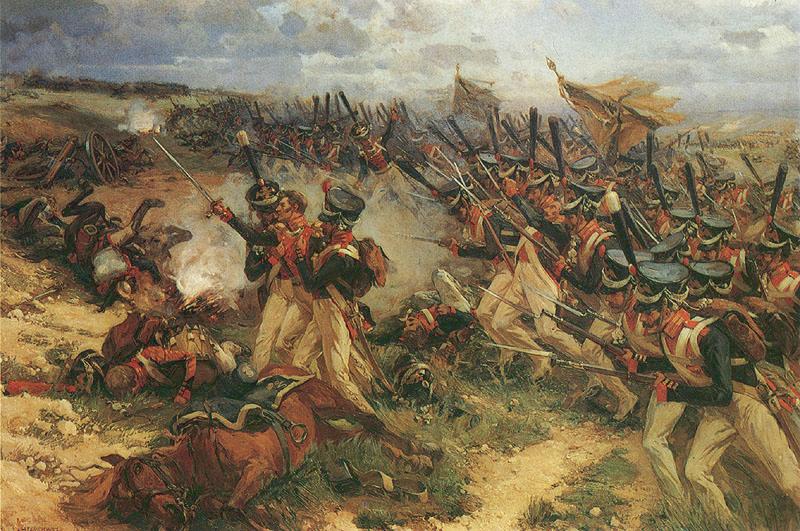 Русская пехота во время битвы при Бородино