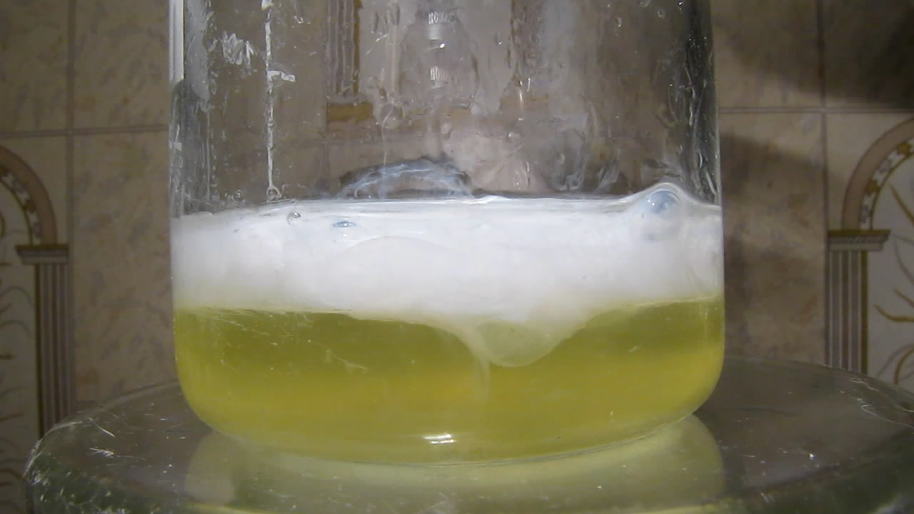     . Denaturation of protein by ethanol (egg white protein)