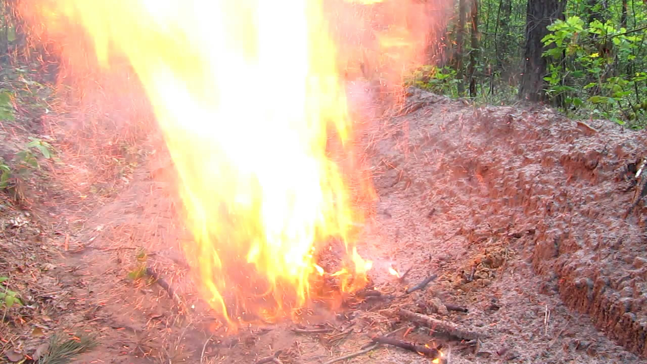     (   ). Explosion of ampoule with hexane (in fire)