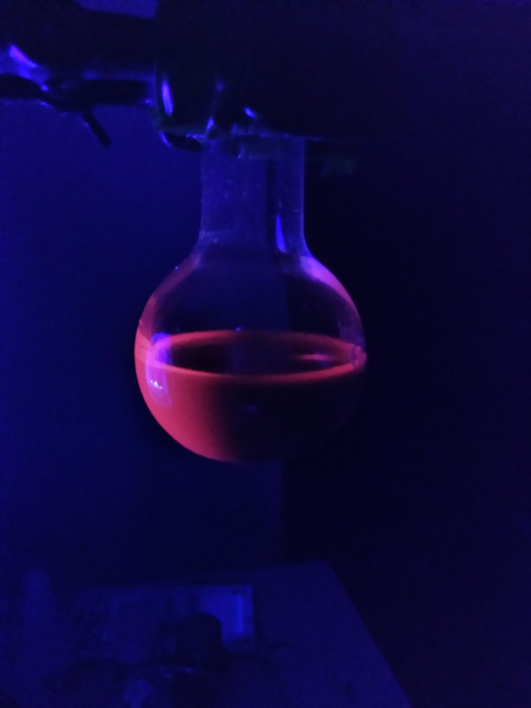   .      . Extraction of chlorophyll with acetone. Luminescence of chlorophyll extract under ultraviolet light