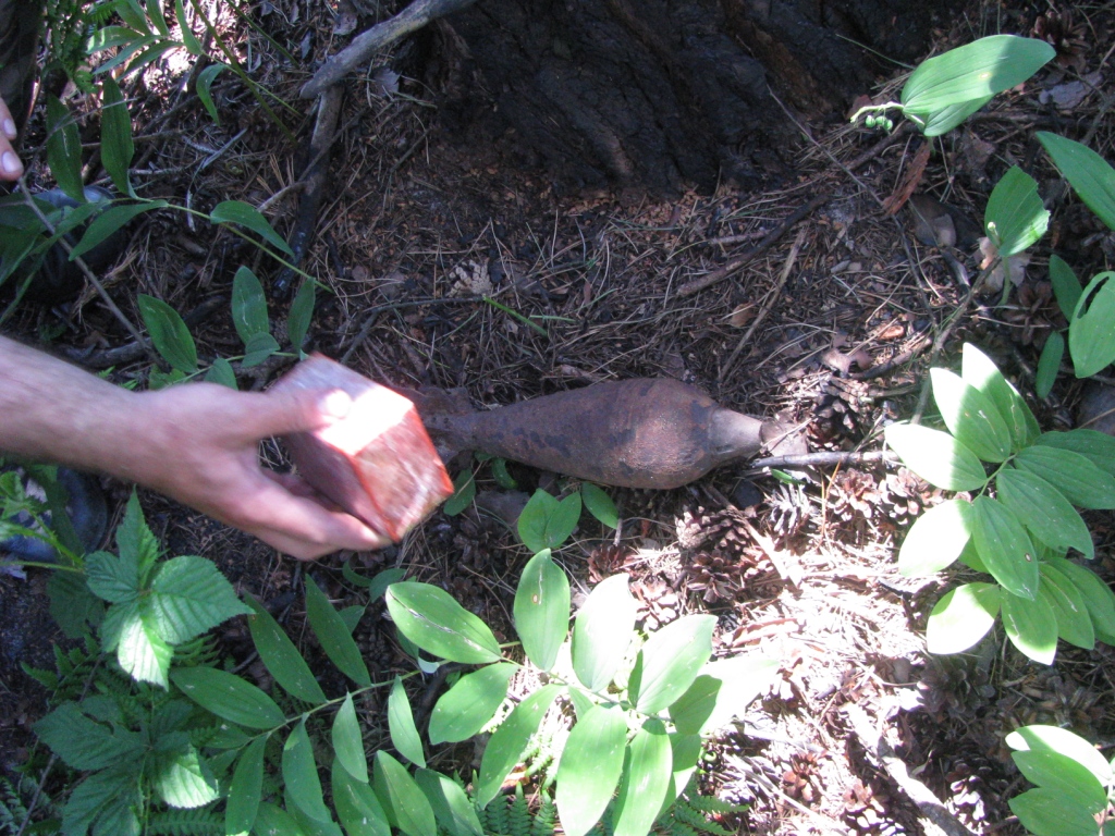    (). Unexploded mortar round (destruction)