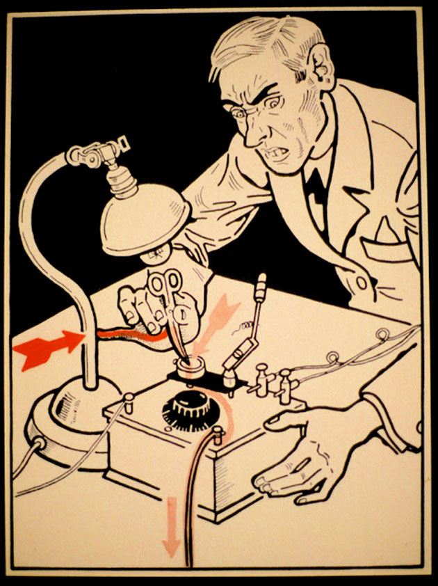   1931 ,  ,        . These diagrams from 1931 illustrate some ways to die of electrocution