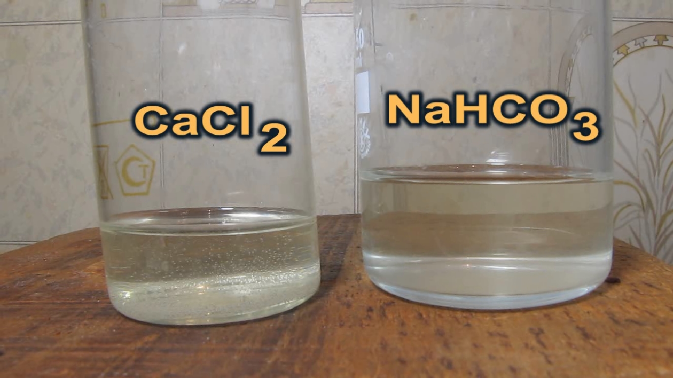 Хлорид кальция и гидрокарбонат натрия. Calcium chloride and sodium bicarbonate