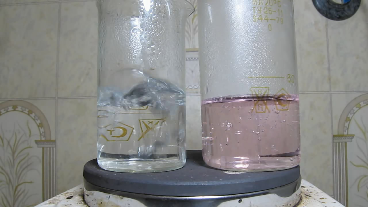 Гидролиз (водопроводная вода). Hydrolysis (tap water)