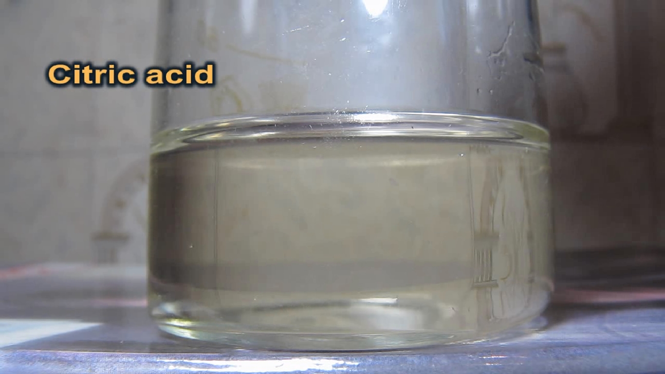 Лимонная кислота, сульфат меди и цинк. Citric acid, copper sulfate and zinc