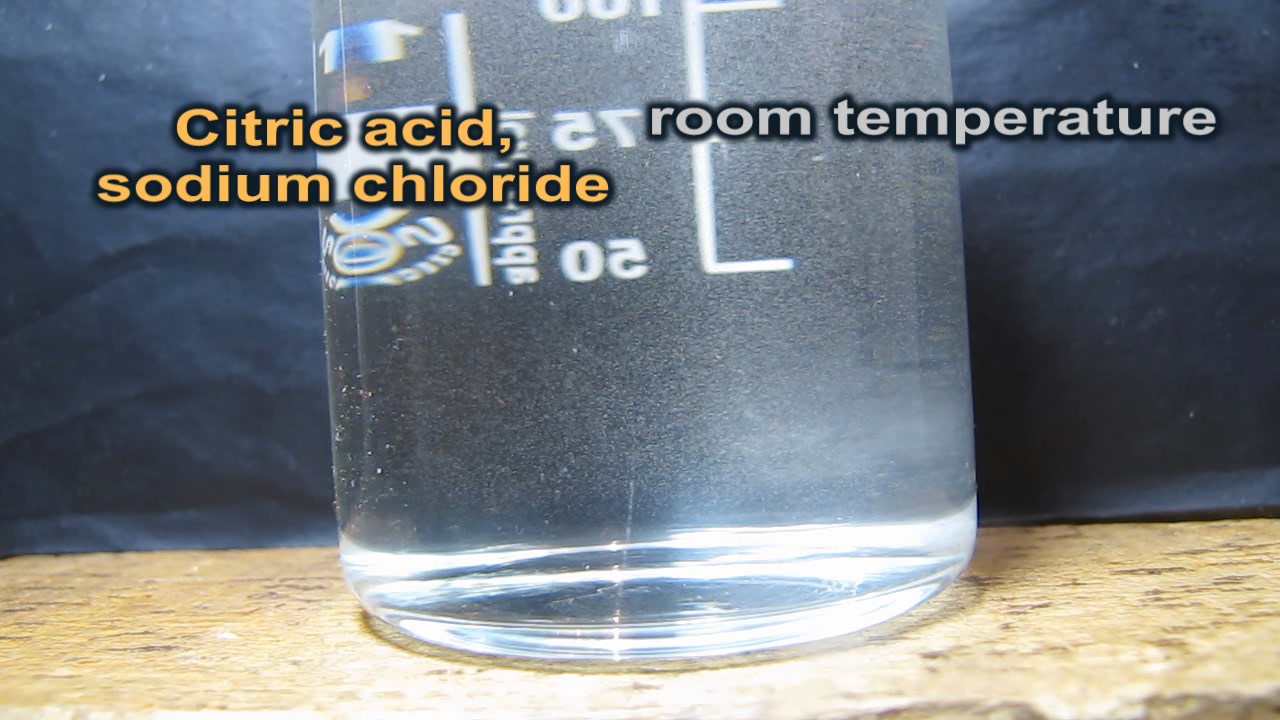 Лимонная кислота, хлорид натрия и железо. Citric acid, sodium chloride and iron
