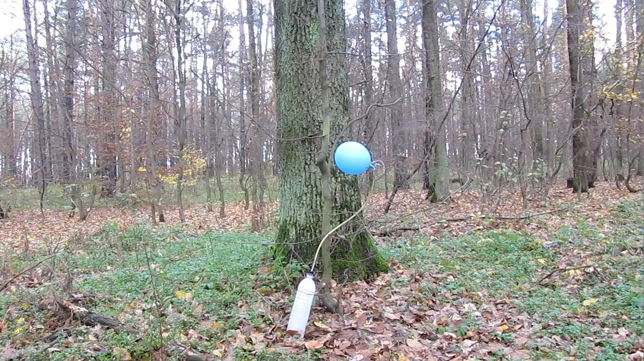 Взрыв воздушного шарика с ацетиленом