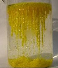  . (  ). Golden Stalactites. (Precipitation of lead iodide)