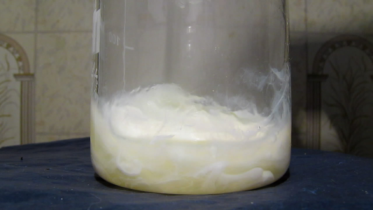 Белок куриного яйца и азотная кислота. Egg white and nitric acid
