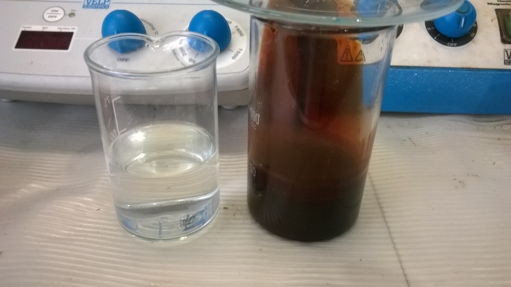 Подсолнечное масло и серная кислота. Sunflower oil and sulfuric acid
