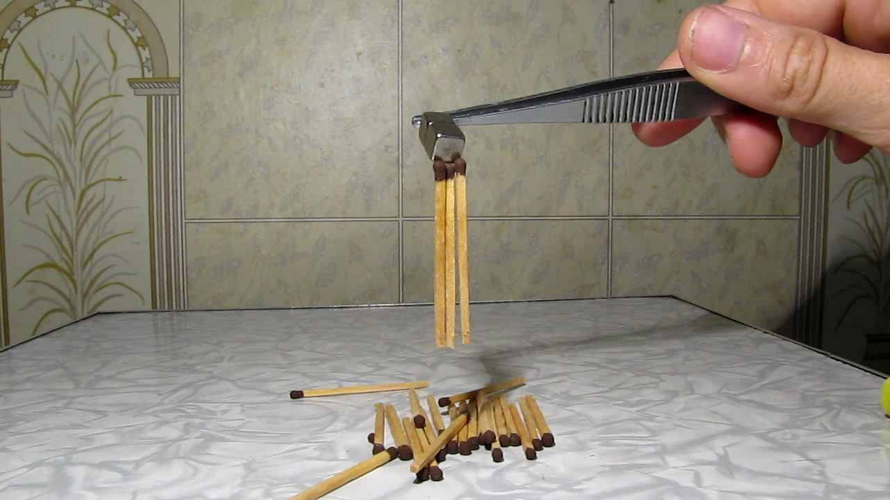    . Matches and neodymium magnet