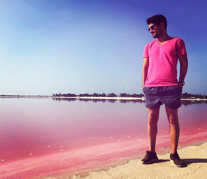   Las Coloradas. Pink lagoon Las Coloradas