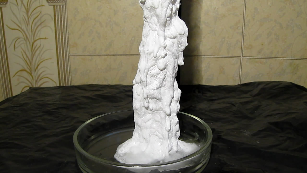   (    ). Stalagmite growing (using supersaturated solution of sodium acetate)